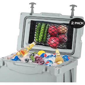 2 Pack Cooler Storage Nets for Dry Storage and Mesh Cooler Organizer Camping Cooler Accessories14.5 x 9.8"