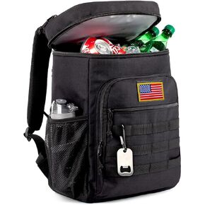 Tactical Backpack Cooler for Men, 25L Large Insulated Backpack Leak-Proof, Heavy Duty Lunch Backpack, Waterproof Ice Chest Bag Women Adults Work Daytrip Camping Beach Hiking
