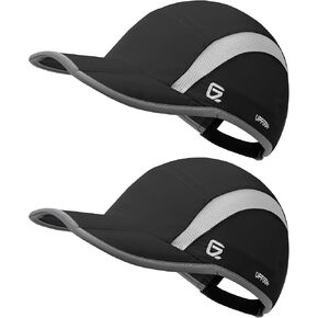 GADIEMKENSD 2 Pack Reflective Foldable Sports Hat UPF 50+ Sun Protection Outdoor Run Hats for Men and Women