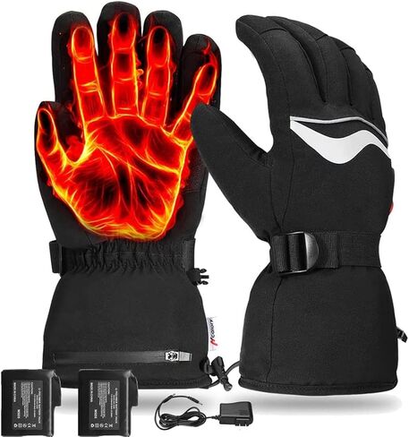 قفازات HCALORY ساخنة للرجال والنساء، قفازات كهربائية قابلة لإعادة الشحن مقاومة للماء للتزلج على الجليد والدراجات النارية وصيد الأسماك وركوب الدراجات والتسلق والمشي لمسافات طويلة والدراجات النارية والعاملين في الهواء الطلق، مقاس M in Kuwait