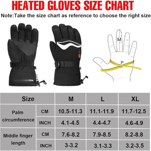 قفازات HCALORY ساخنة للرجال والنساء، قفازات كهربائية قابلة لإعادة الشحن مقاومة للماء للتزلج على الجليد والدراجات النارية وصيد الأسماك وركوب الدراجات والتسلق والمشي لمسافات طويلة والدراجات النارية والعاملين في الهواء الطلق، مقاس M in Kuwait