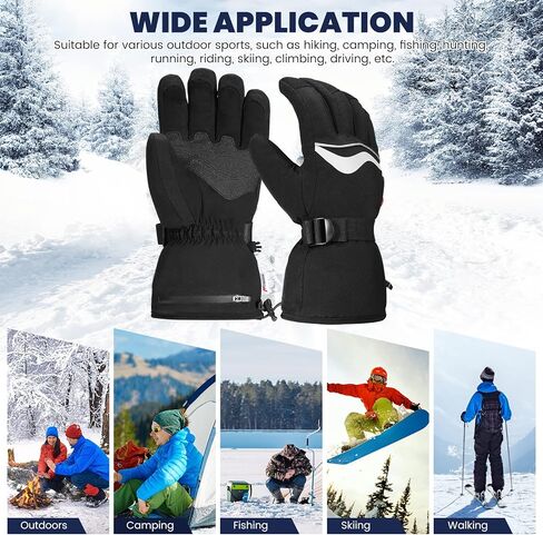 قفازات HCALORY ساخنة للرجال والنساء، قفازات كهربائية قابلة لإعادة الشحن مقاومة للماء للتزلج على الجليد والدراجات النارية وصيد الأسماك وركوب الدراجات والتسلق والمشي لمسافات طويلة والدراجات النارية والعاملين في الهواء الطلق، مقاس M in Kuwait