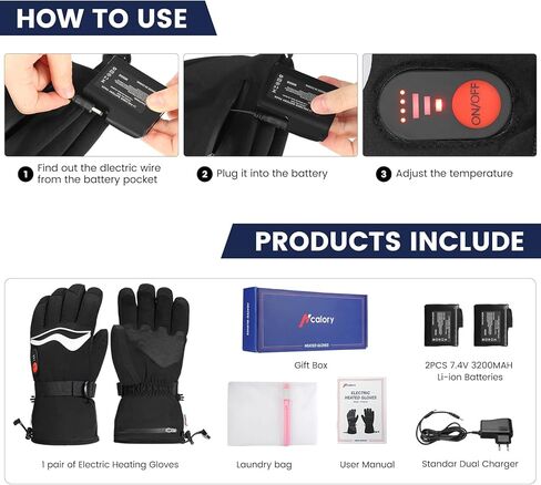 قفازات HCALORY ساخنة للرجال والنساء، قفازات كهربائية قابلة لإعادة الشحن مقاومة للماء للتزلج على الجليد والدراجات النارية وصيد الأسماك وركوب الدراجات والتسلق والمشي لمسافات طويلة والدراجات النارية والعاملين في الهواء الطلق، مقاس M in Kuwait