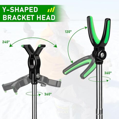 حامل قضيب صيد الجليد من كوالي كوالي، حامل قضيب صيد قابل للتعديل للأرض، حامل قضيب الجليد حامل قضيب الصيد مع أجراس الصيد ومرساة الجليد، 1 حزمة/2 حزمة in Kuwait