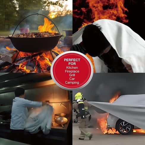 VPRIME SAFETY Emergency Fire Blanket - Fire Blankets Emergency for Home, Emergency Fire Retardant Blankets for House(40" x 40") (4-Pack) in Saudi Arabia