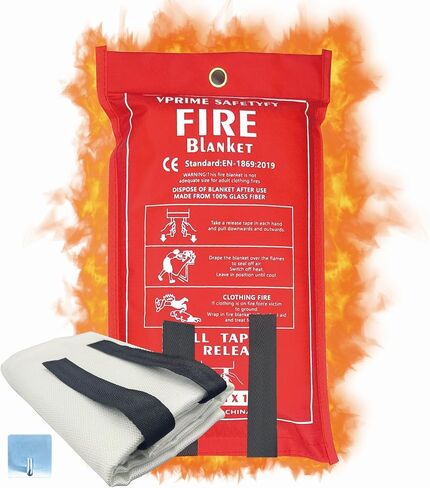 VPRIME SAFETY Emergency Fire Blanket - Fire Blankets Emergency for Home, Emergency Fire Retardant Blankets for House(40" x 40") (4-Pack) in Saudi Arabia