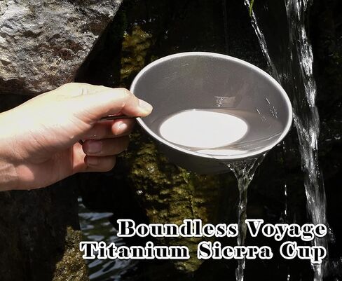 وعاء كوب سييرا تيتانيوم 450 مل من Boundless Voyage مع مقبض محمول خفيف الوزن للتخييم والتنزه سيرًا على الأقدام A-Ti1091T in Kuwait
