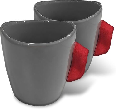 كوب تسلق الصخور - رمادي - كوب قهوة سعة 14 أونصة للتدريب على التسلق، هدية لمتسلقي الصخور ومتعلمي التسلق، قطعتان in Kuwait