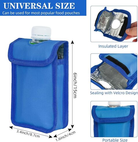 2PCS Travel Food Pouch Cooler, Reusable Insulated Cooler Holder for Food Pouch, Food Pouches Freezing Food Pouch in Saudi Arabia