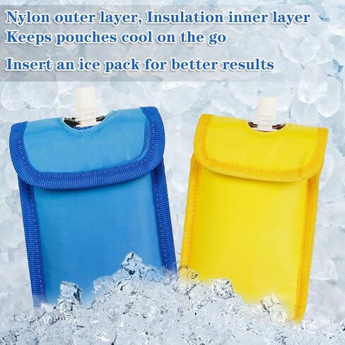 2PCS Travel Food Pouch Cooler, Reusable Insulated Cooler Holder for Food Pouch, Food Pouches Freezing Food Pouch in Saudi Arabia