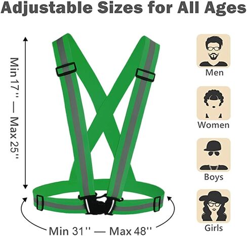 SUNSON Reflective Vest for Running Safety Vests Walking Gear High Visibility 2Pack Women Adjustable Hi Vis Reflector Straps Men at Night Work Cycling Hiking Jogging Dog Biking in Saudi Arabia