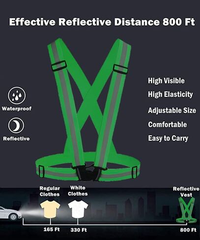 SUNSON Reflective Vest for Running Safety Vests Walking Gear High Visibility 2Pack Women Adjustable Hi Vis Reflector Straps Men at Night Work Cycling Hiking Jogging Dog Biking in Saudi Arabia