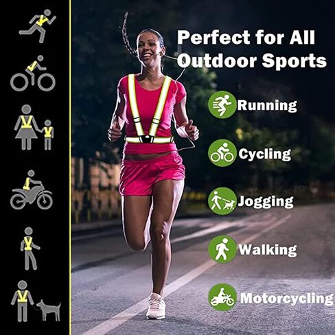 SUNSON Reflective Vest for Running Safety Vests Walking Gear High Visibility 2Pack Women Adjustable Hi Vis Reflector Straps Men at Night Work Cycling Hiking Jogging Dog Biking in Saudi Arabia