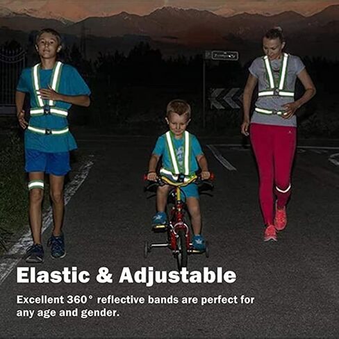 SUNSON Reflective Vest for Running Safety Vests Walking Gear High Visibility 2Pack Women Adjustable Hi Vis Reflector Straps Men at Night Work Cycling Hiking Jogging Dog Biking in Saudi Arabia