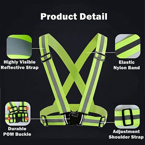 SUNSON Reflective Vest for Running Safety Vests Walking Gear High Visibility 2Pack Women Adjustable Hi Vis Reflector Straps Men at Night Work Cycling Hiking Jogging Dog Biking in Saudi Arabia