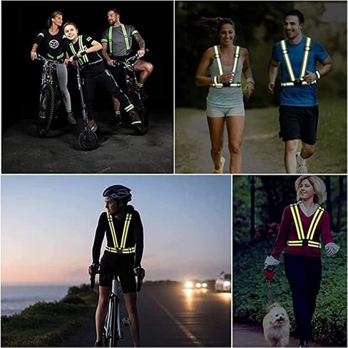 SUNSON Reflective Vest for Running Safety Vests Walking Gear High Visibility 2Pack Women Adjustable Hi Vis Reflector Straps Men at Night Work Cycling Hiking Jogging Dog Biking in Saudi Arabia