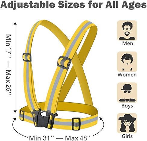 SUNSON Reflective Vest for Running Safety Vests Walking Gear High Visibility 2Pack Women Adjustable Hi Vis Reflector Straps Men at Night Work Cycling Hiking Jogging Dog Biking in Saudi Arabia
