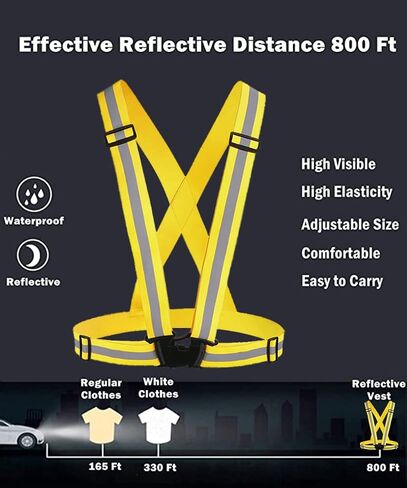 SUNSON Reflective Vest for Running Safety Vests Walking Gear High Visibility 2Pack Women Adjustable Hi Vis Reflector Straps Men at Night Work Cycling Hiking Jogging Dog Biking in Saudi Arabia