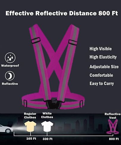 SUNSON Reflective Vest for Running Safety Vests Walking Gear High Visibility 2Pack Women Adjustable Hi Vis Reflector Straps Men at Night Work Cycling Hiking Jogging Dog Biking in Saudi Arabia