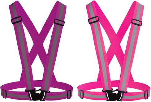 SUNSON Reflective Vest for Running Safety Vests Walking Gear High Visibility 2Pack Women Adjustable Hi Vis Reflector Straps Men at Night Work Cycling Hiking Jogging Dog Biking in Saudi Arabia