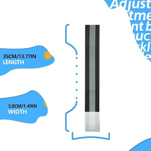 EKIND Adjustable Elastic Lightweight High Visibility Reflective Arm Bands, Leg Bands, Bike Pants Cuff Straps, for Running, Walking, Jogging,Cycling,Motorcycle in Saudi Arabia