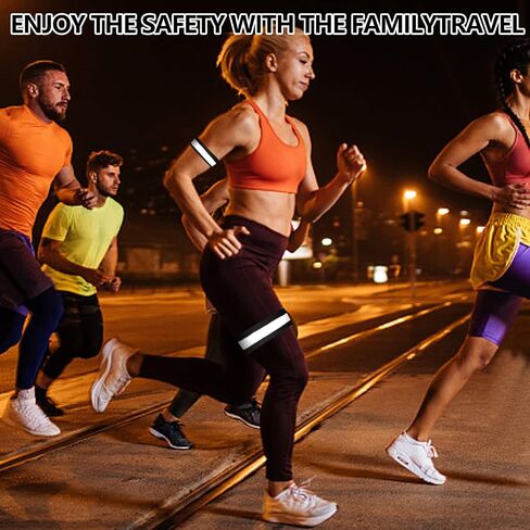EKIND Adjustable Elastic Lightweight High Visibility Reflective Arm Bands, Leg Bands, Bike Pants Cuff Straps, for Running, Walking, Jogging,Cycling,Motorcycle in Saudi Arabia