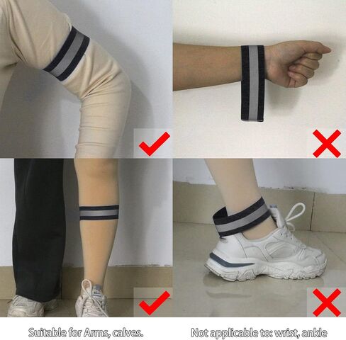 EKIND Adjustable Elastic Lightweight High Visibility Reflective Arm Bands, Leg Bands, Bike Pants Cuff Straps, for Running, Walking, Jogging,Cycling,Motorcycle in Saudi Arabia