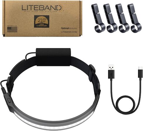 OPTIMAL VENTURES Liteband PRO 1000 Series Camo مصباح أمامي شخصي قابل للتعديل واسع الشعاع، إضاءة 210 درجة، يعمل بالبطارية، يناسب القبعات الصلبة والخوذات، LBP1000-L34C، 1000 لومن، مموه... in Saudi Arabia