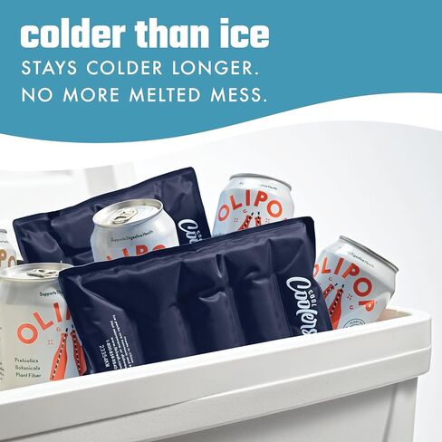 Cool Coolers 2 Pack Soft Ice for Coolers, Large Reusable Lunch Box Ice Pack, Flexible Stretch Nylon, Durable, Cooler Ice Packs for Lunch Boxes, Large Reusable Freezer Packs, by Fit & Fresh, Apricot in Saudi Arabia