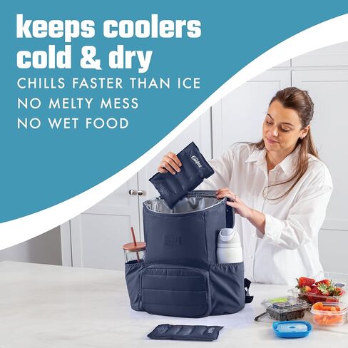 Cool Coolers 2 Pack Soft Ice for Coolers, Large Reusable Lunch Box Ice Pack, Flexible Stretch Nylon, Durable, Cooler Ice Packs for Lunch Boxes, Large Reusable Freezer Packs, by Fit & Fresh, Apricot in Saudi Arabia