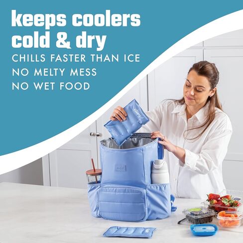 Cool Coolers 2 Pack Soft Ice for Coolers, Large Reusable Lunch Box Ice Pack, Flexible Stretch Nylon, Durable, Cooler Ice Packs for Lunch Boxes, Large Reusable Freezer Packs, by Fit & Fresh, Apricot in Saudi Arabia