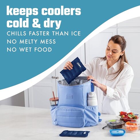 Cool Coolers 2 Pack Soft Ice for Coolers, Large Reusable Lunch Box Ice Pack, Flexible Stretch Nylon, Durable, Cooler Ice Packs for Lunch Boxes, Large Reusable Freezer Packs, by Fit & Fresh, Apricot in Kuwait