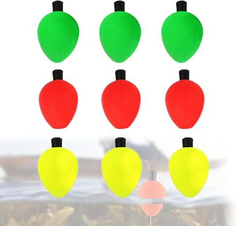 OriGlam 9pcs Fishing Bobbers Fishing Floats Foam Strike Indicators, Float Foam Fishing Bobbers Floats Fly Fishing Float, Floating Bobber Indicators for Trout Catfish Freshwater Saltwater in Saudi Arabia