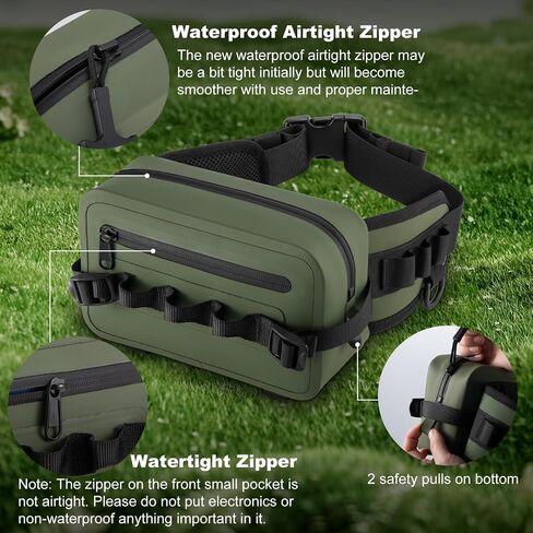 Goture Waterproof Fishing Waist Pack, 840D TPU/500D PVC Fishing Tackle Bag with Rod Holder,Fly Fishing Bag with Adjustable Strap,Airtight Zipper Closure,Sling Fishing Waist Bag,Fishing Gifts for Men in Saudi Arabia