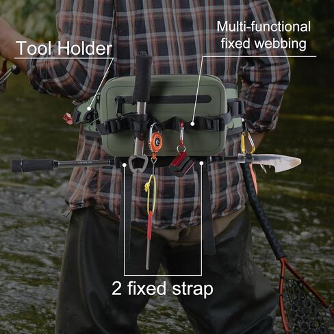 Goture Waterproof Fishing Waist Pack, 840D TPU/500D PVC Fishing Tackle Bag with Rod Holder,Fly Fishing Bag with Adjustable Strap,Airtight Zipper Closure,Sling Fishing Waist Bag,Fishing Gifts for Men in Saudi Arabia