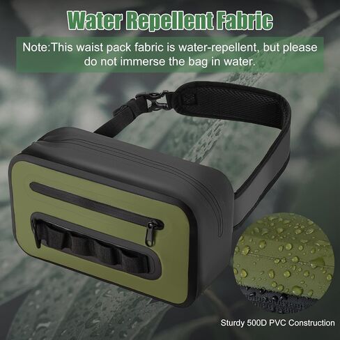 Goture Waterproof Fishing Waist Pack, 840D TPU/500D PVC Fishing Tackle Bag with Rod Holder,Fly Fishing Bag with Adjustable Strap,Airtight Zipper Closure,Sling Fishing Waist Bag,Fishing Gifts for Men in Saudi Arabia