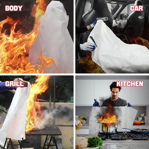 Fire Blankets Emergency for Home - 1 Pack Fire Blankets to Smother a Kitchen Fire, 40x40 inches Fiberglass Fire Blanket in Saudi Arabia