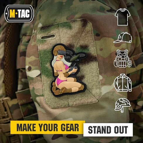 M-Tac Morale Patch التكتيكية Girl - رقعة عسكرية تكتيكية من مادة PVC مع دعامة تثبيت بخطاف - رقعات للسترات وحقائب الظهر والقبعات (№5 SKANDINAVIK) in Kuwait