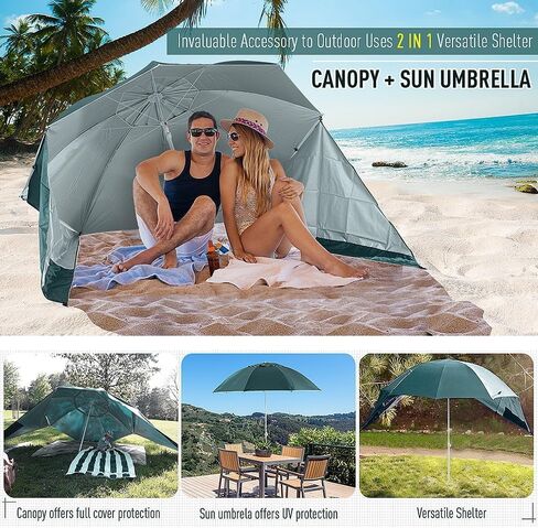Sun and Rain Canopy Umbrella for Camping,Beach and Sports Events,Beach umbrella,Sun umbrella,Beach canopy,UPF 50,Umbrella Shelter for Sun and Rain Protection in Saudi Arabia