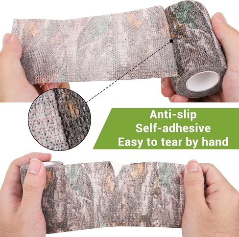 Camo Wrap Tape 6 Roll，1/2/3in x 14.8 ft Self-Adhesive Camouflage Bandage Stretch Strip for Outdoor Sport Camping Camera Flashlight Bicycle Sticks Ball Ice Hockey Bat Rugby Rackets Skateboard in Saudi Arabia