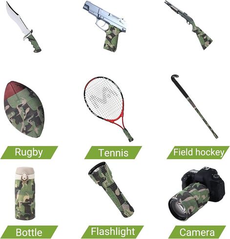 Camo Wrap Tape 6 Roll，1/2/3in x 14.8 ft Self-Adhesive Camouflage Bandage Stretch Strip for Outdoor Sport Camping Camera Flashlight Bicycle Sticks Ball Ice Hockey Bat Rugby Rackets Skateboard in Saudi Arabia