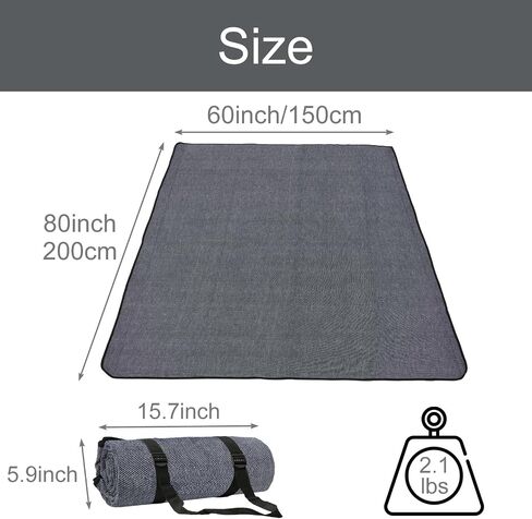 Outdoor Picnic Blanket with Bag, 60'' x 80'' Comfortable Picnic Mat for Should Strap, Foldable Outdoor Blanket for Park Beach Travel Camping Yard Outdoor Concerts (Stripe) in Saudi Arabia