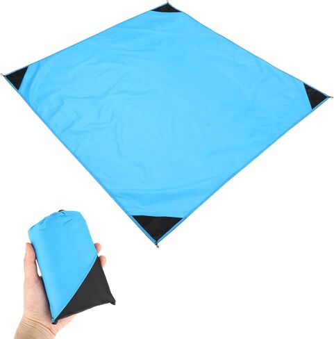 Blue Pocket Blanket 59.1" X 55.1"Compact Picnic Blanket Beach Blanket Waterproof Lightweight Picnic Blankets Small Picnic Mat for Travel Hiking Camping in Saudi Arabia