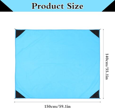 Blue Pocket Blanket 59.1" X 55.1"Compact Picnic Blanket Beach Blanket Waterproof Lightweight Picnic Blankets Small Picnic Mat for Travel Hiking Camping in Saudi Arabia