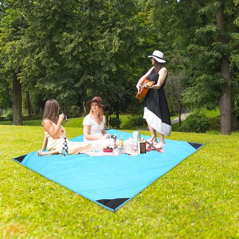 Blue Pocket Blanket 59.1" X 55.1"Compact Picnic Blanket Beach Blanket Waterproof Lightweight Picnic Blankets Small Picnic Mat for Travel Hiking Camping in Saudi Arabia
