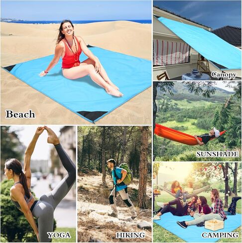 Blue Pocket Blanket 59.1" X 55.1"Compact Picnic Blanket Beach Blanket Waterproof Lightweight Picnic Blankets Small Picnic Mat for Travel Hiking Camping in Saudi Arabia