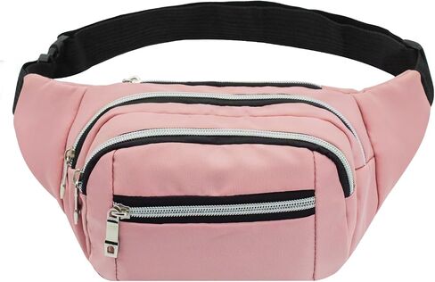 FuninCrea Sports Bumbag, Oxford Cloth Fanny Pack Waist Bag with Multi Pocket, Large Capacity Waist Fanny Pack with Adjustable Shoulder Strap for Sporting, Travelling, Hiking,Camping (black) in Saudi Arabia