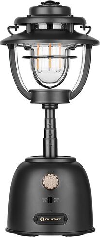 OLIGHT Olantern Stretch Camping Lanterns, 500 Lumens Stretchable LED Flashlights with Dual Light Source, Outdoor Rechargeable Light for Emergency, Hiking, Bed Lighting (Black) in Saudi Arabia