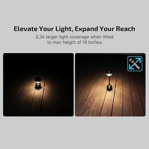 OLIGHT Olantern Stretch Camping Lanterns, 500 Lumens Stretchable LED Flashlights with Dual Light Source, Outdoor Rechargeable Light for Emergency, Hiking, Bed Lighting (Black) in Saudi Arabia