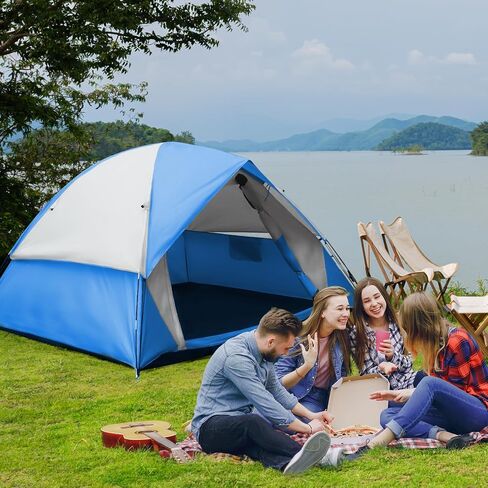 Tent for Camping,4 Person Dome Camping Tent with Removable Rainfly,Waterproof & Windproof Tent Double Layer Tents for Camping,Easy Setup Tent for Hiking Backpacking Picnic Backyard in Saudi Arabia
